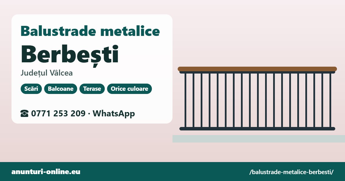 Balustrade metalice Berbești, județul Vâlcea