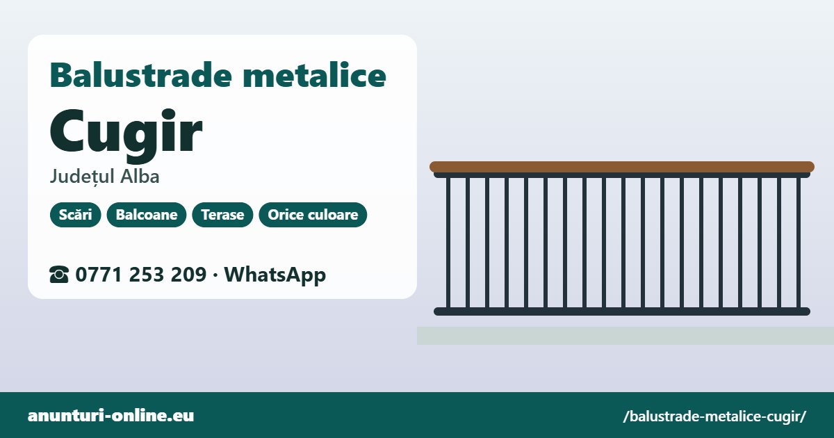Balustrade metalice Cugir, județul Alba
