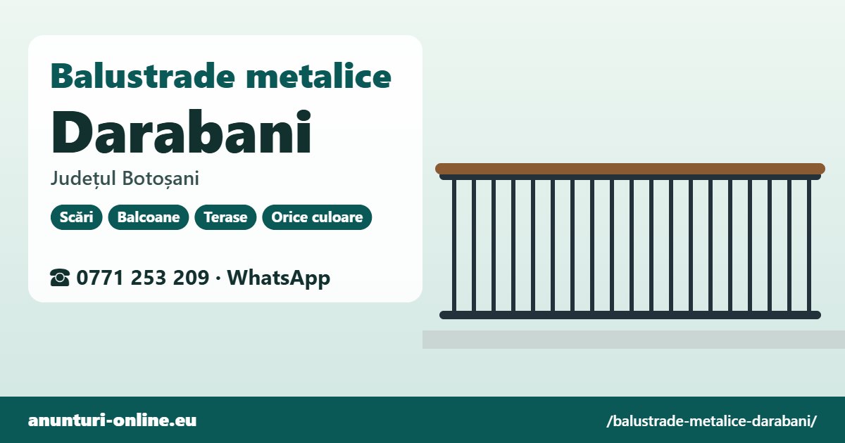 Balustrade metalice Darabani, județul Botoșani