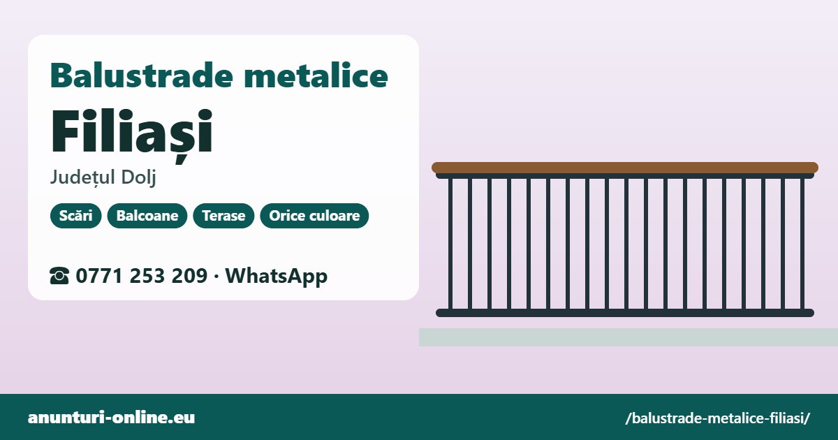 Balustrade metalice Filiași, județul Dolj