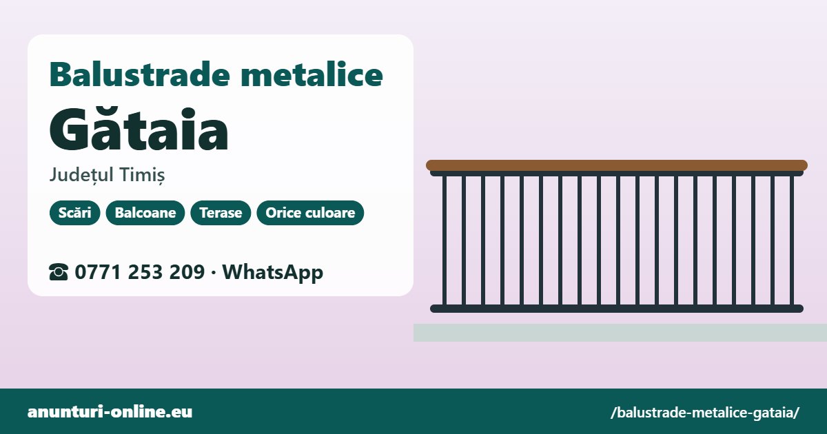 Balustrade metalice Gătaia, județul Timiș