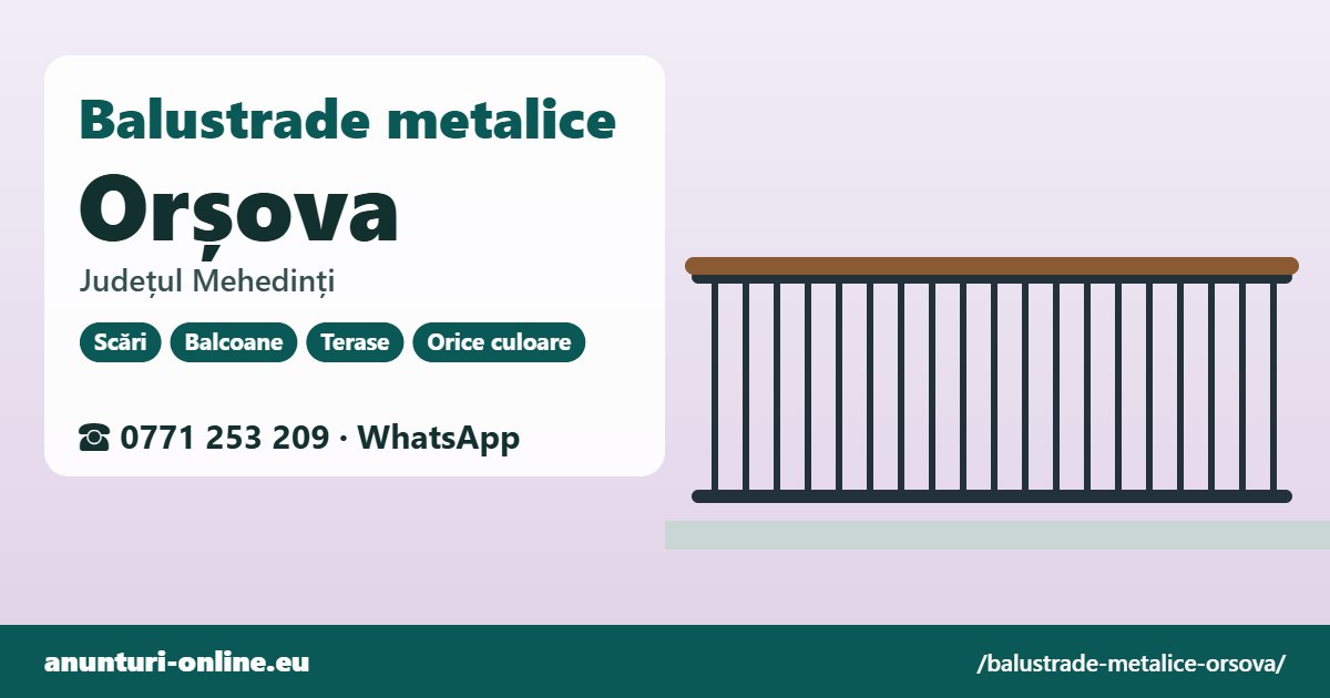 Balustrade metalice Orșova, județul Mehedinți