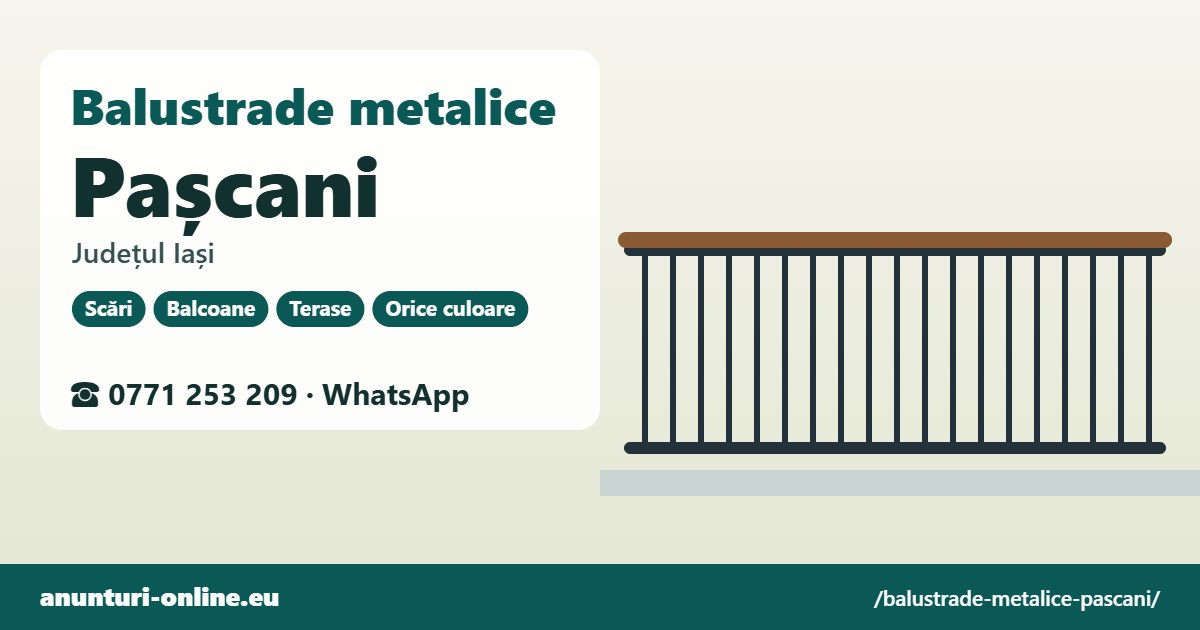 Balustrade metalice Pașcani, județul Iași