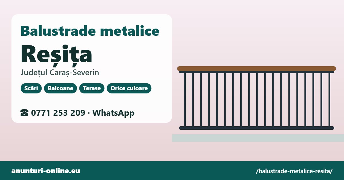 Balustrade metalice Reșița, județul Caraș-Severin