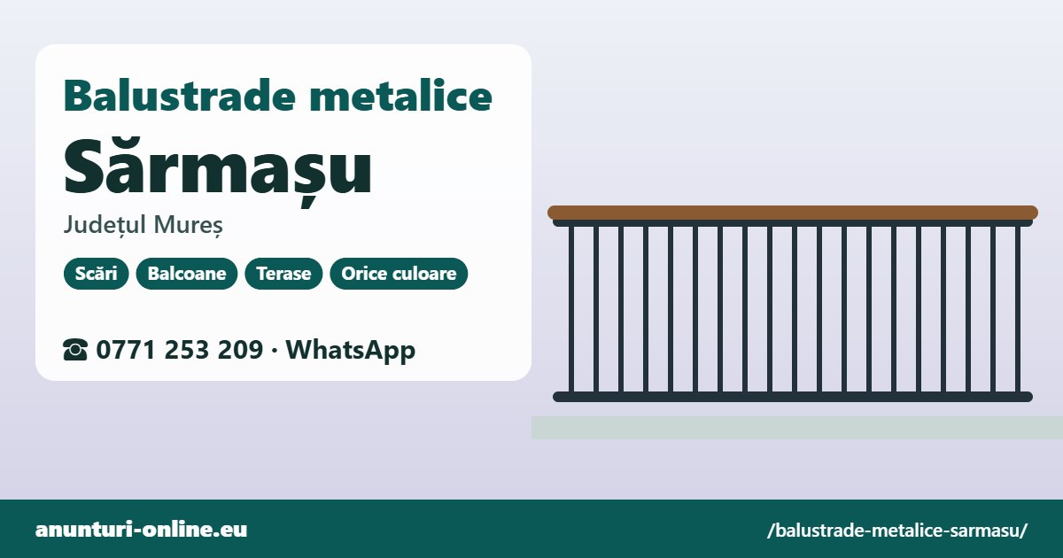 Balustrade metalice Sărmașu, județul Mureș