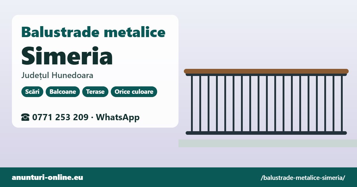 Balustrade metalice Simeria, județul Hunedoara