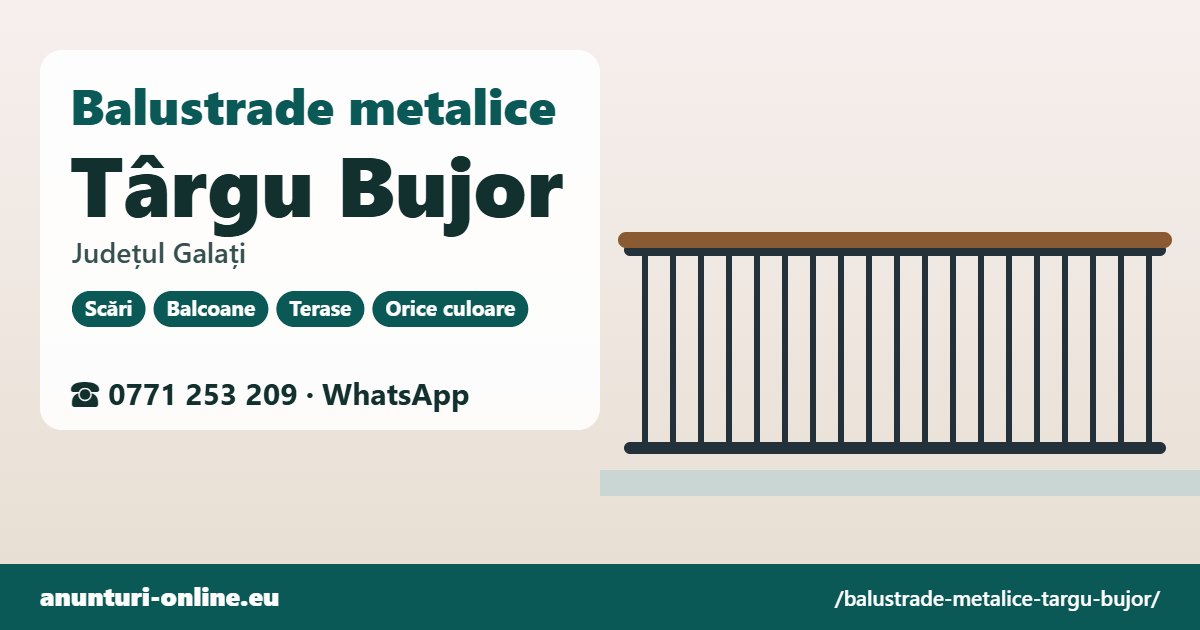 Balustrade metalice Târgu Bujor, județul Galați