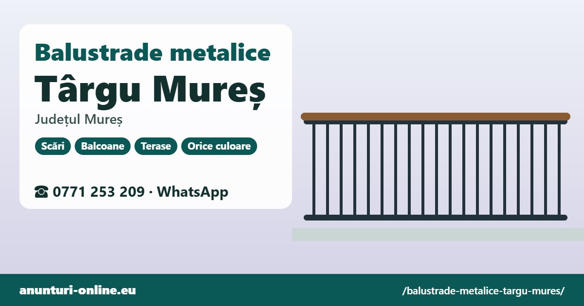 Balustrade metalice Târgu Mureș, județul Mureș