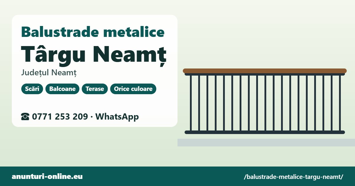 Balustrade metalice Târgu Neamț, județul Neamț