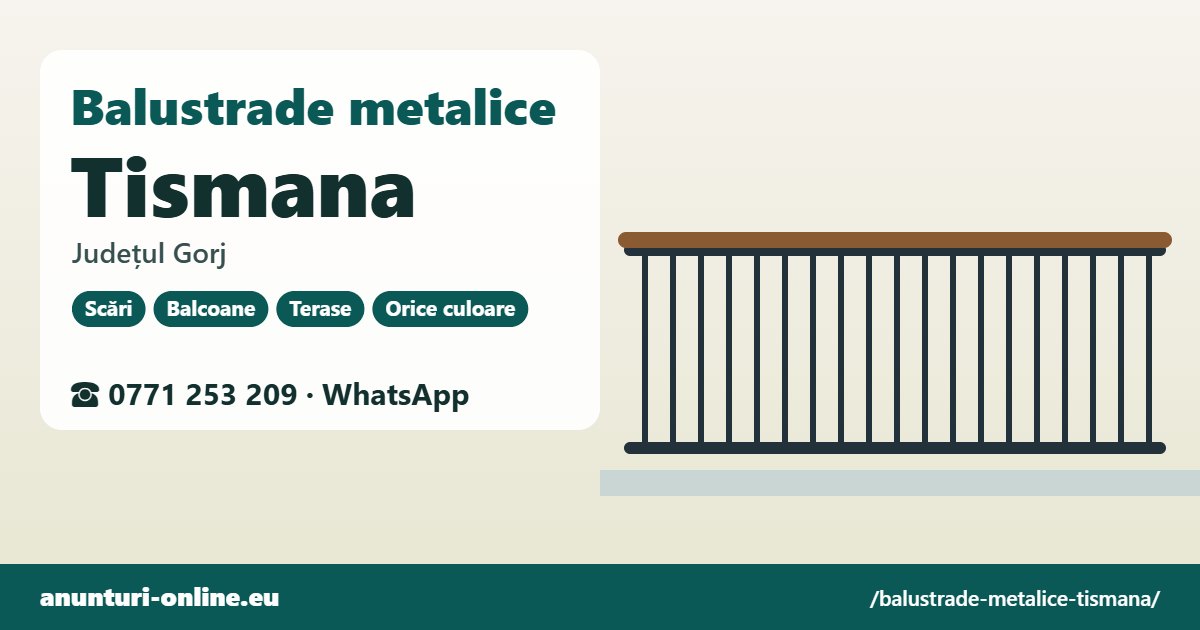 Balustrade metalice Tismana, județul Gorj