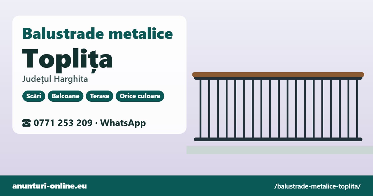 Balustrade metalice Toplița, județul Harghita