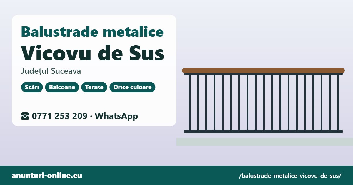 Balustrade metalice Vicovu de Sus, județul Suceava