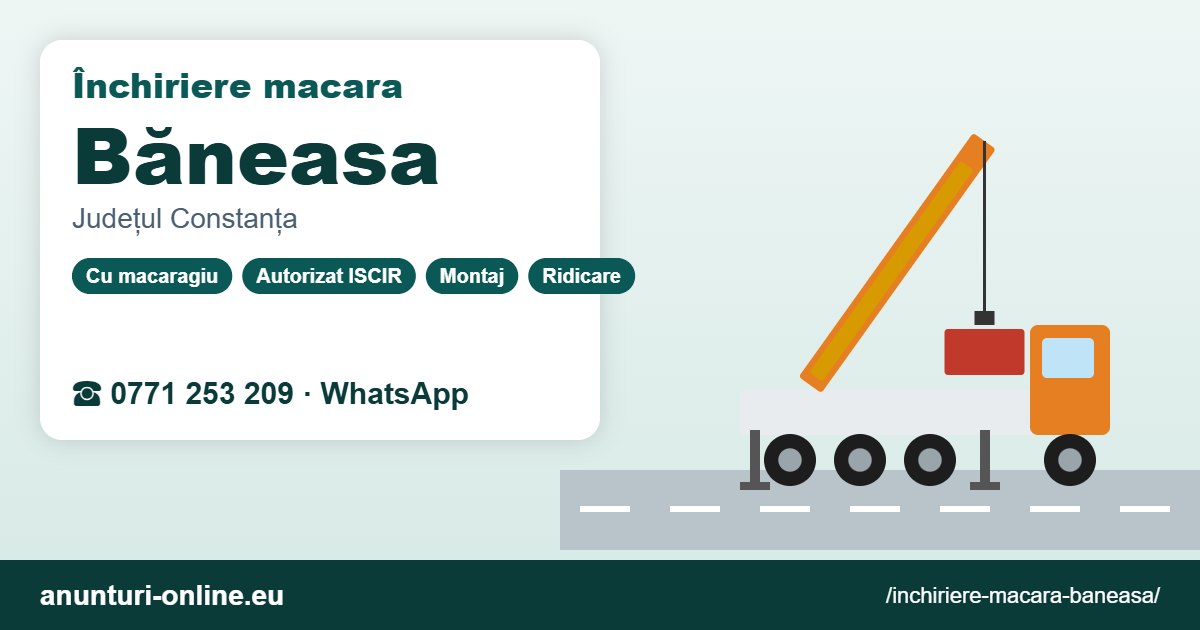 Închiriere macara Băneasa – 0771 253 209
