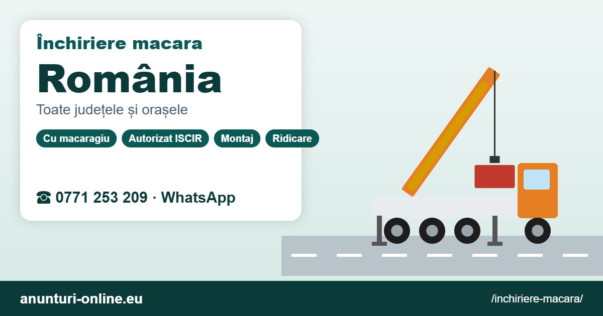 Închiriere macara în România – 0771 253 209