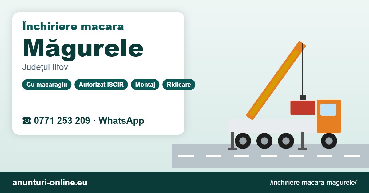 Închiriere macara Măgurele – 0771 253 209