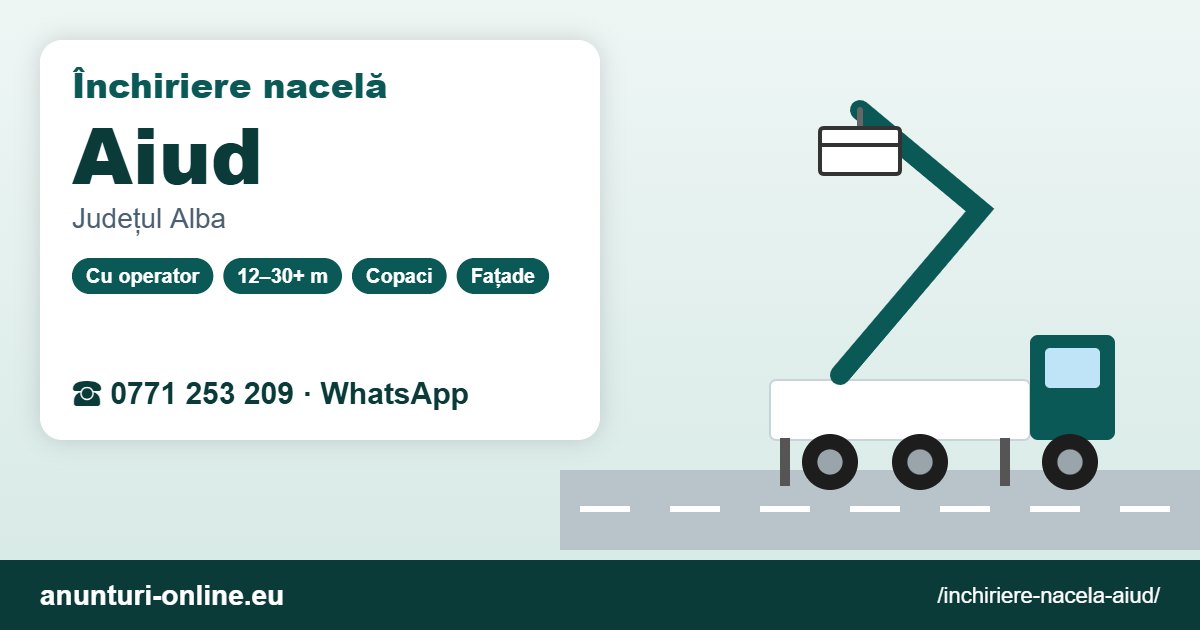 Închiriere nacelă Aiud – 0771 253 209