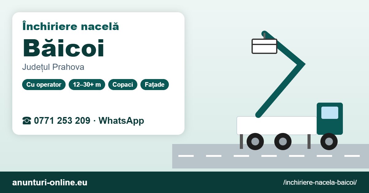 Închiriere nacelă Băicoi – 0771 253 209