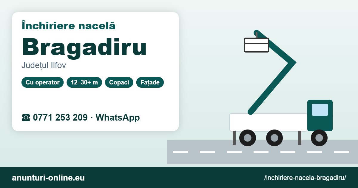 Închiriere nacelă Bragadiru – 0771 253 209