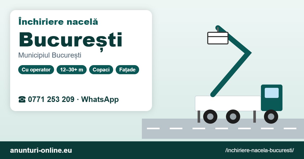Închiriere nacelă București – 0771 253 209
