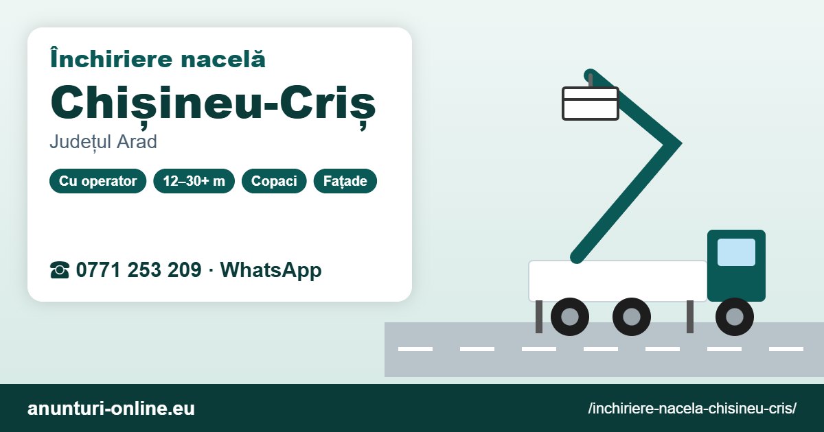 Închiriere nacelă Chișineu-Criș – 0771 253 209
