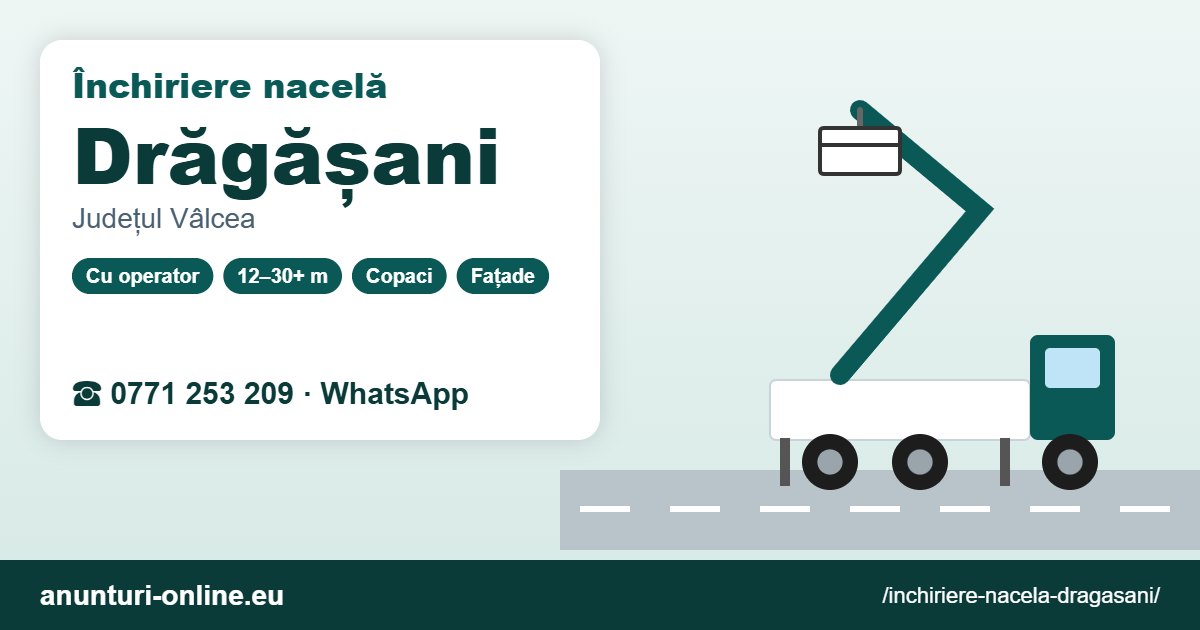 Închiriere nacelă Drăgășani – 0771 253 209
