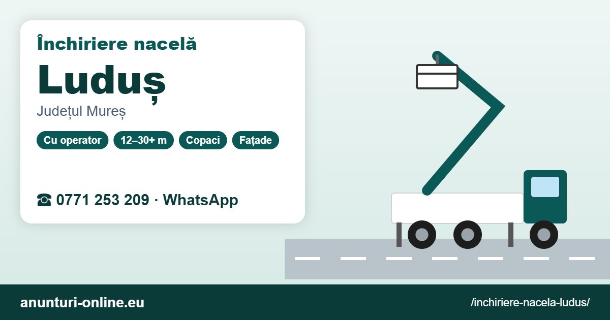 Închiriere nacelă Luduș – 0771 253 209
