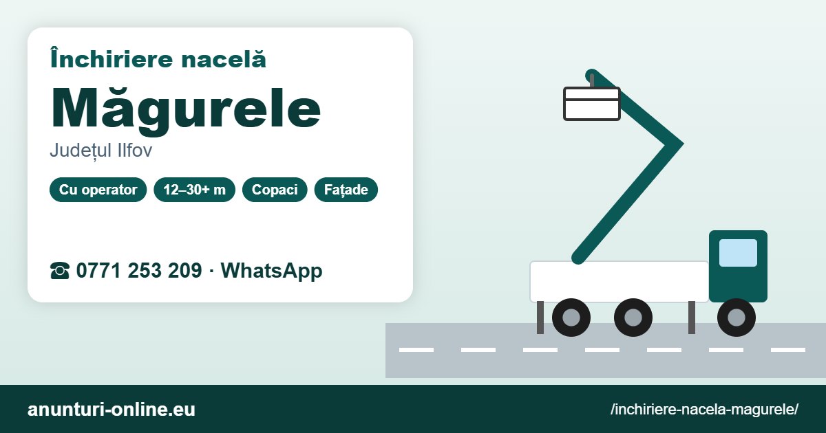 Închiriere nacelă Măgurele – 0771 253 209