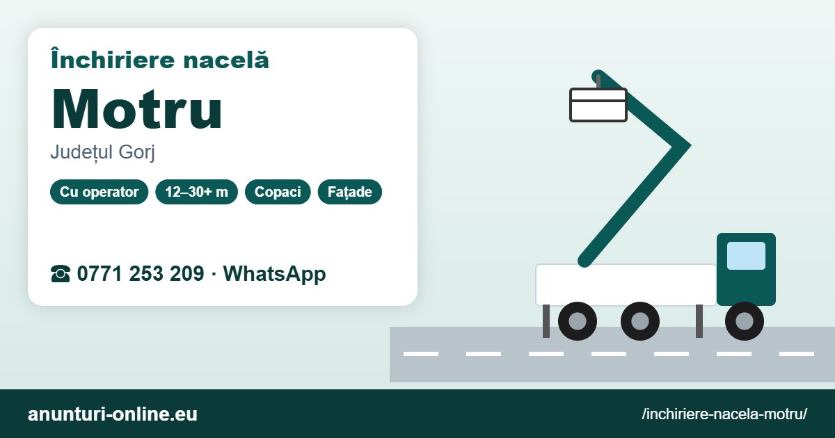 Închiriere nacelă Motru – 0771 253 209
