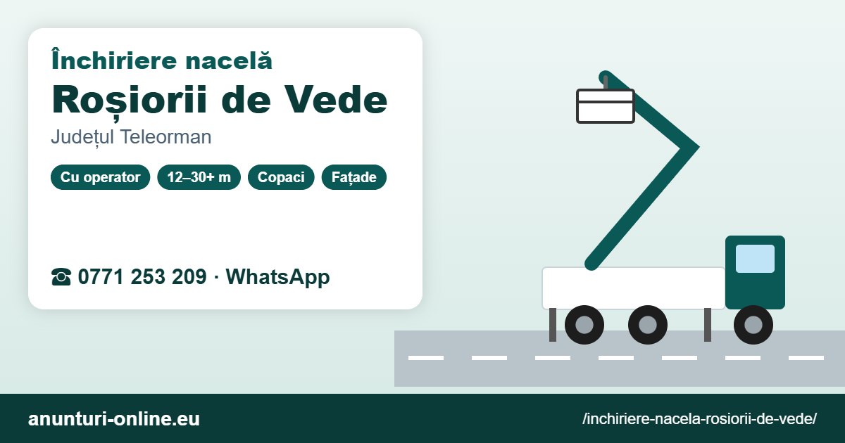 Închiriere nacelă Roșiorii de Vede – 0771 253 209