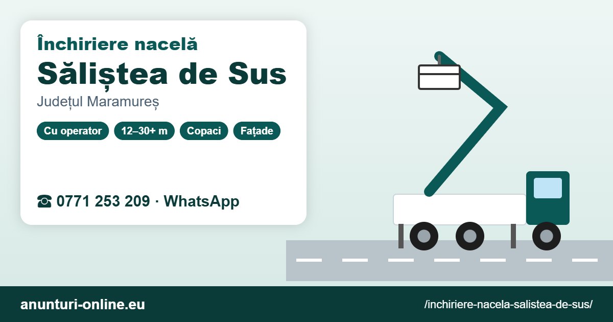 Închiriere nacelă Săliștea de Sus – 0771 253 209
