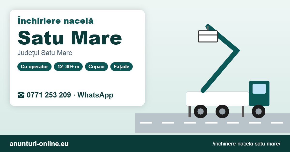 Închiriere nacelă Satu Mare – 0771 253 209
