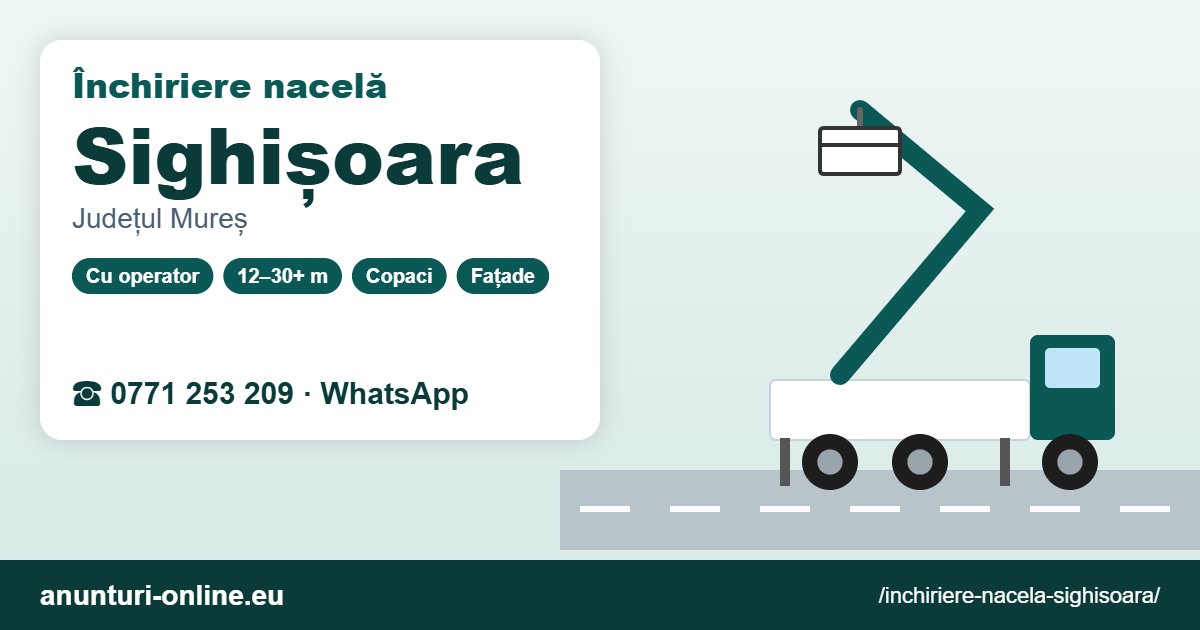 Închiriere nacelă Sighișoara – 0771 253 209