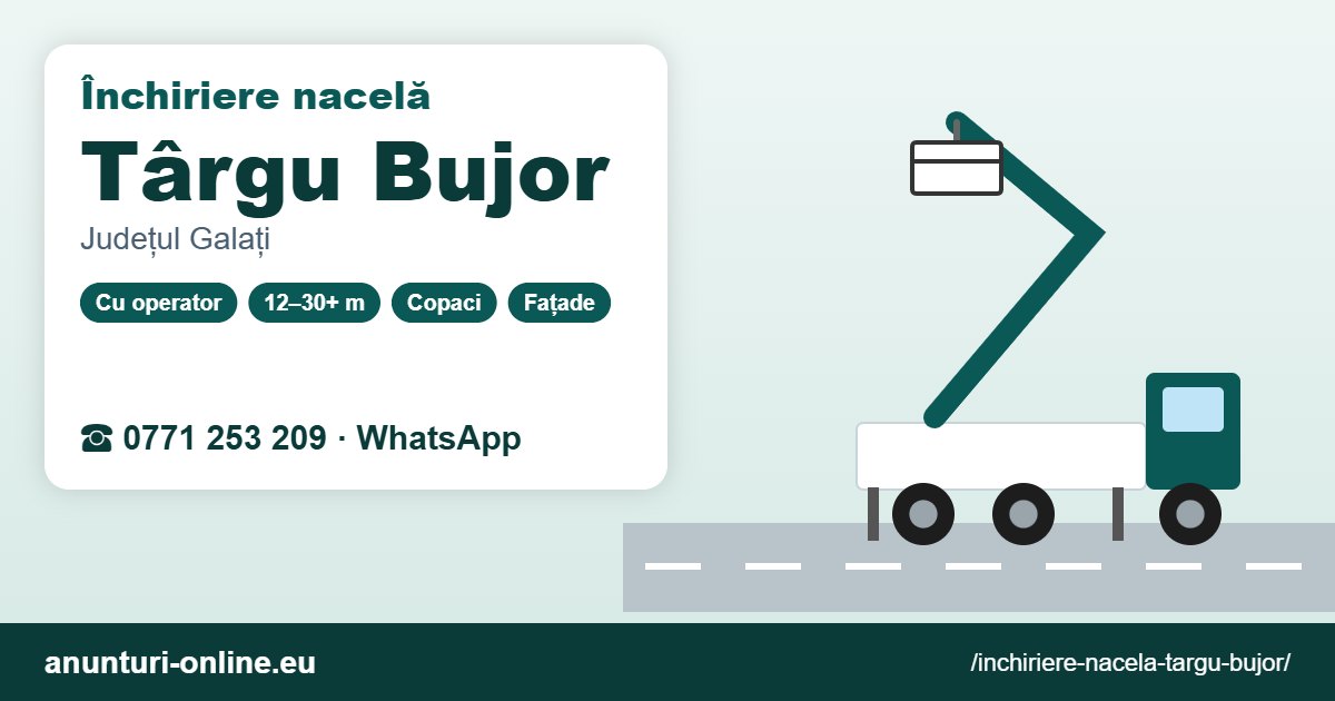 Închiriere nacelă Târgu Bujor – 0771 253 209