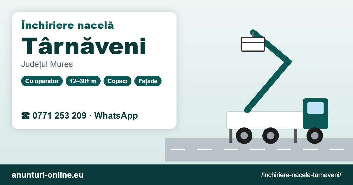 Închiriere nacelă Târnăveni – 0771 253 209