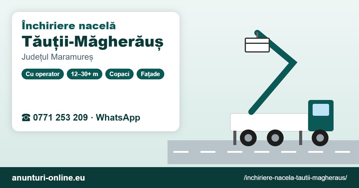 Închiriere nacelă Tăuții-Măgherăuș – 0771 253 209