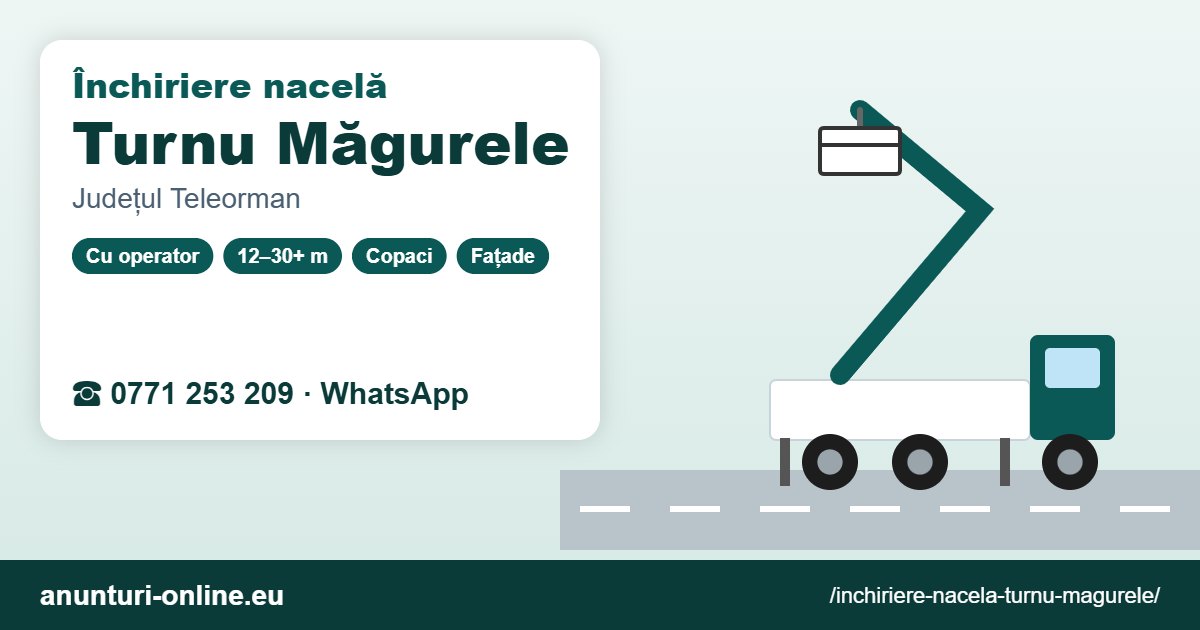 Închiriere nacelă Turnu Măgurele – 0771 253 209